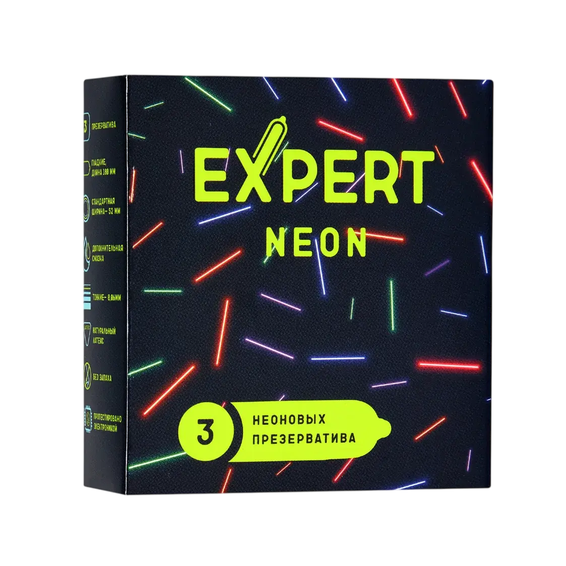 Презервативы EXPERT Neon, светящиеся, 3шт
