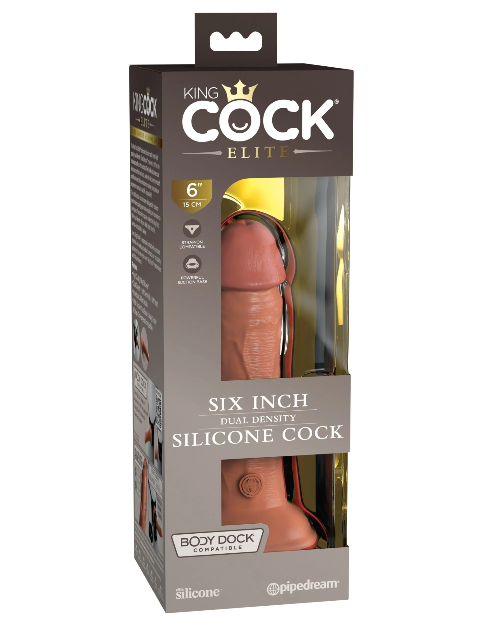 Фаллоимитатор KC Elite 6" Dual Density Silicone Dong- Tan Pipedream 577022PD