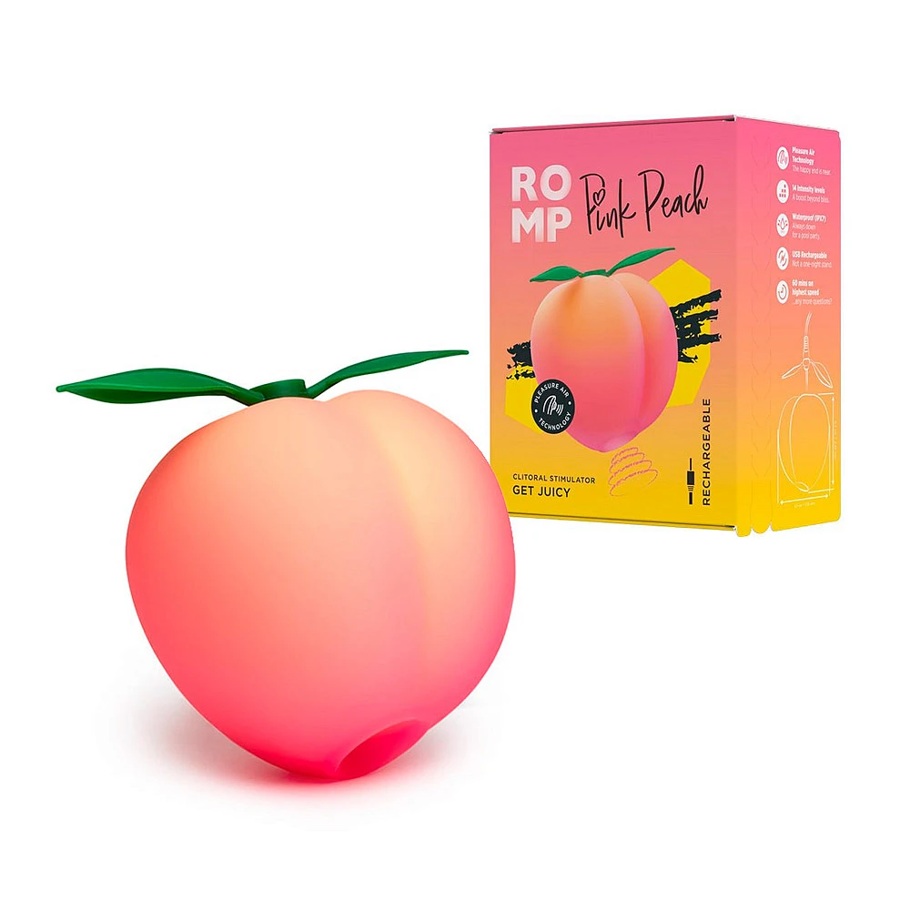 Бесконтактный клиторальный стимулятор Romp Pink Peach Pleasure Air стимулятор клитора