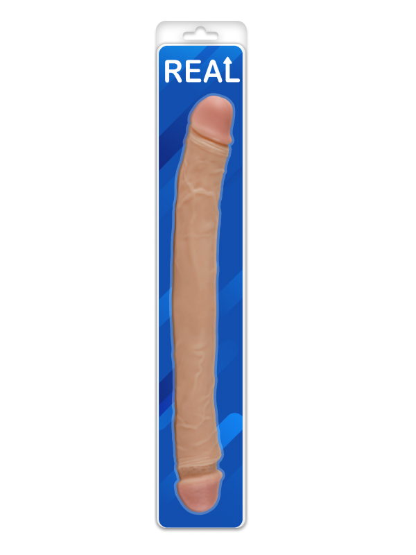 Двусторонний фаллоимитатор REAL, телесный