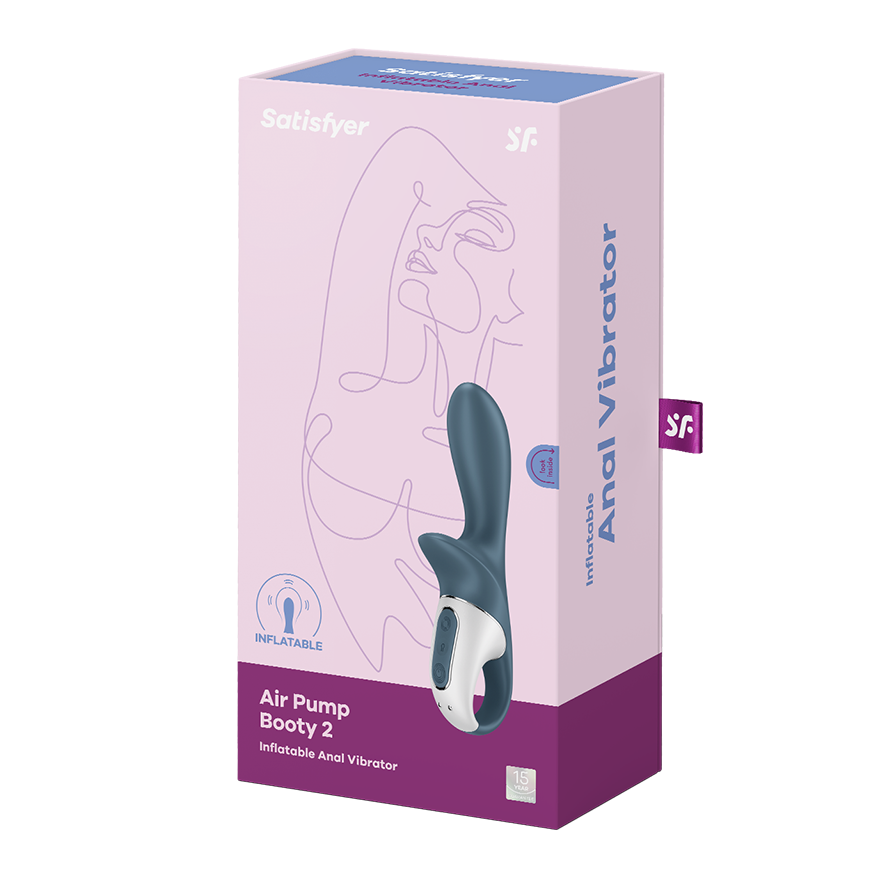 Анальный вибратор Satisfyer Air Pump Booty 2 dark grey, силиконовый, USB
