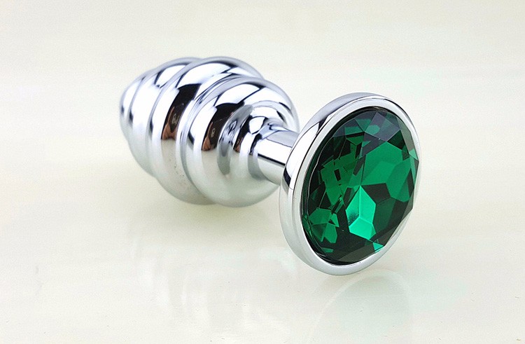 Пробка металл 8х3,5см фигурная зеленый страз 47144-2MM