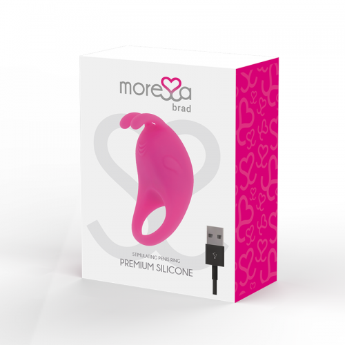 Виброкольцо MORESSA BRAD PREMIUM SILICONE RECHARGEABLE PINK USB