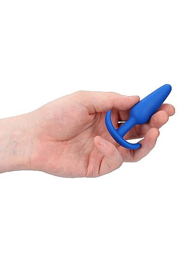 анальная пробка slim butt plug, синяя в СПб