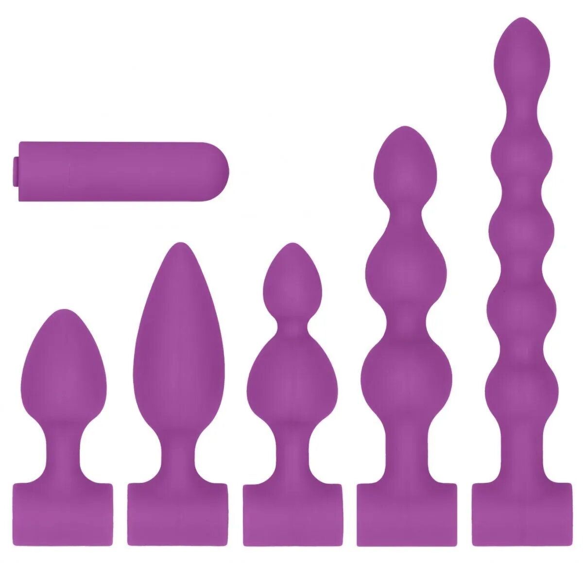 набор анальных стимуляторов shots media usb-rechargeable anal set, фиолетовый в СПб