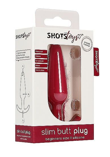 анальная пробка slim butt plug, красная в СПб