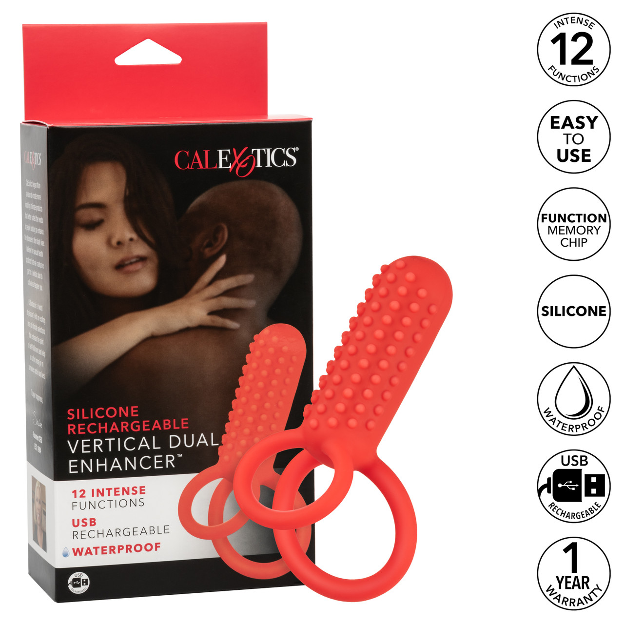 перезаряжаемая вибронасадка для двойного проникновения silicone rechargeable vertical dual enhancer в СПб