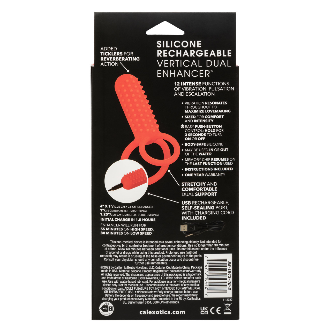 перезаряжаемая вибронасадка для двойного проникновения silicone rechargeable vertical dual enhancer в СПб