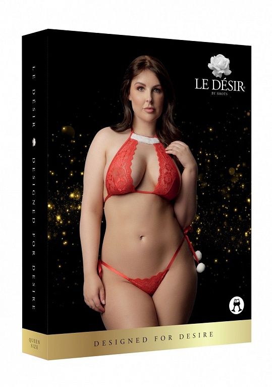 Эротическое комплект кружевного белья snow angel, красный в СПб