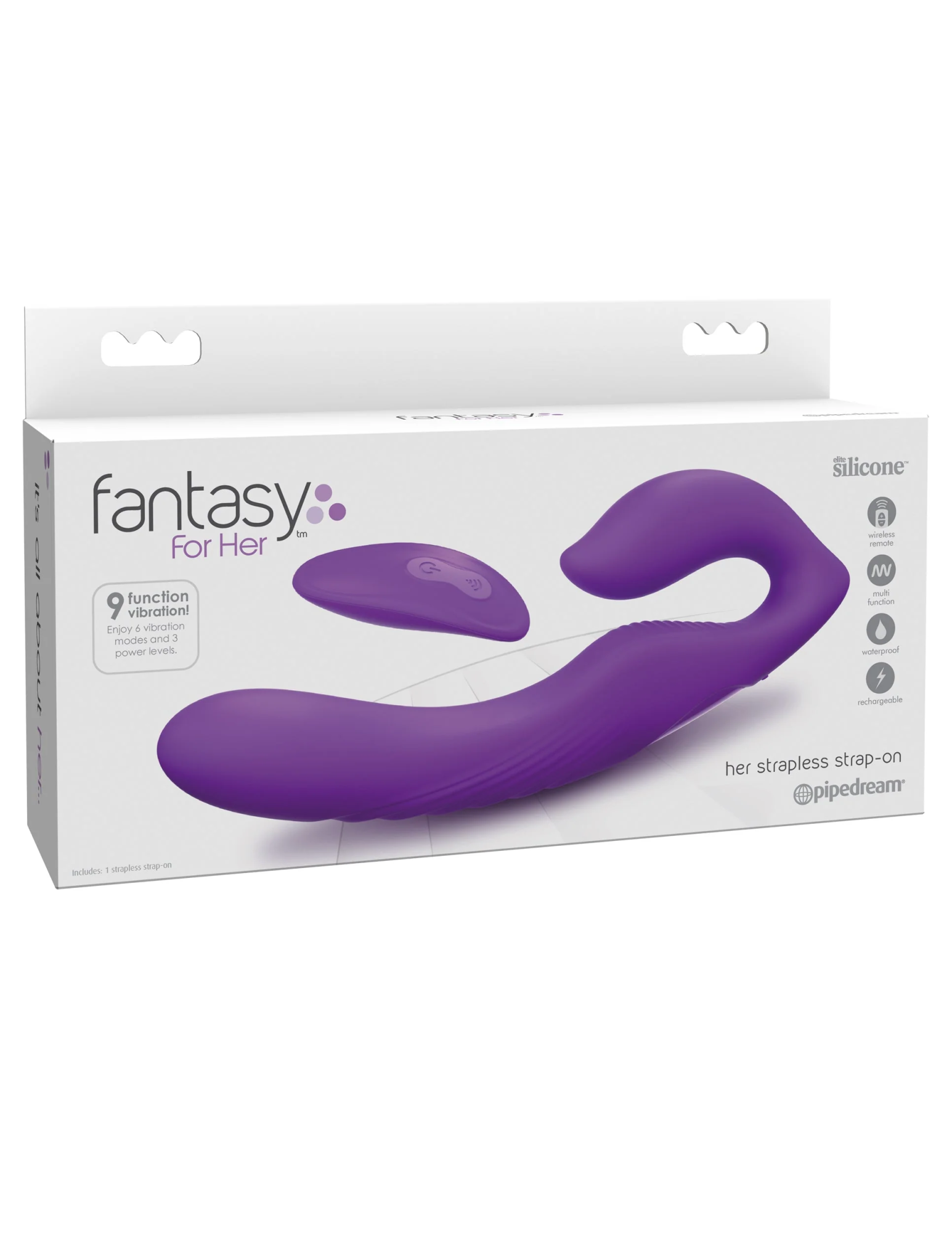 Безремневой страпон Pipedream Fantasy For Her Ultimate с вибрацией, фиолетовый
