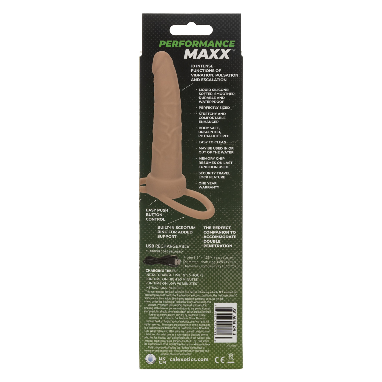 перезаряжаемая вибронасадка для двойного проникновения performance maxx rechargeable dual penetrator, телесная в СПб