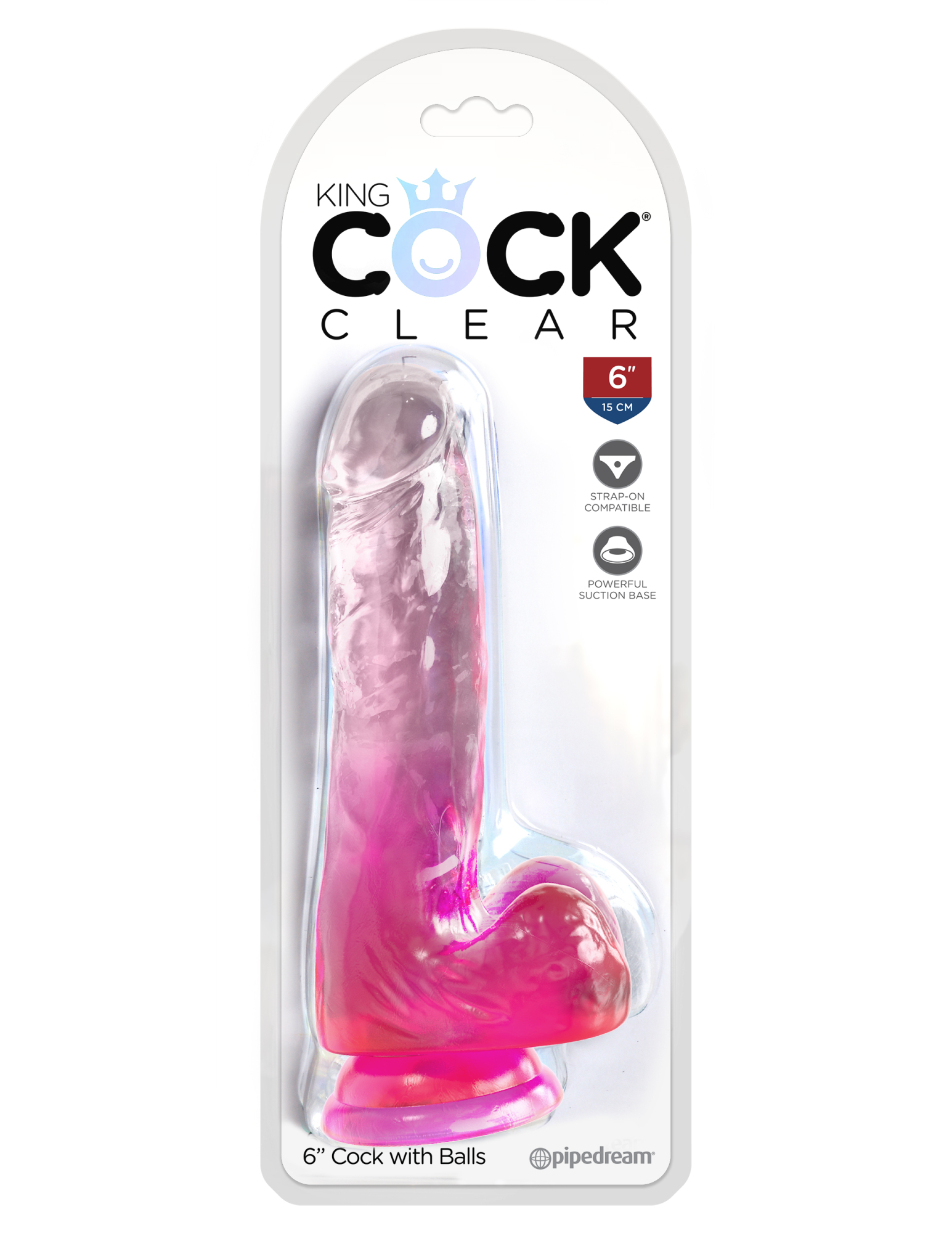 Фаллоимитатор King Cock Clear Pink Pipedream 575211PD