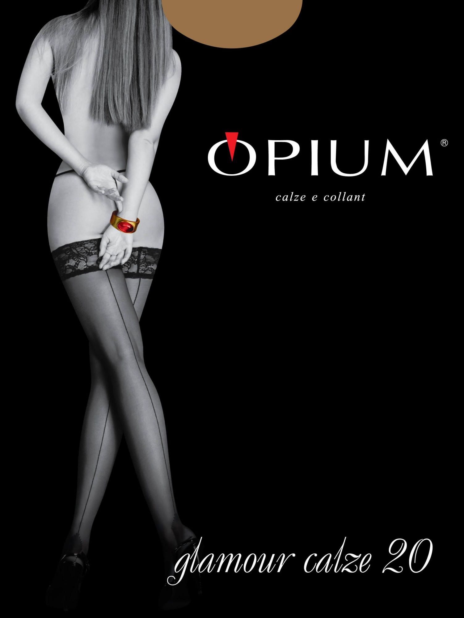 Чулки Opium Glamour Calze 20 den телесные, размер 2