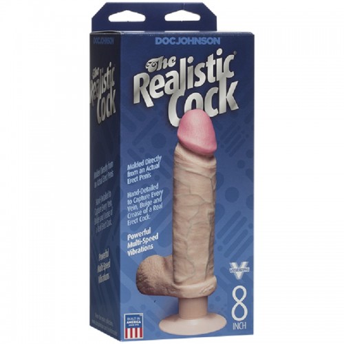 Вибростимулятор doc johnson the realistic cock vibrating 8, телесный