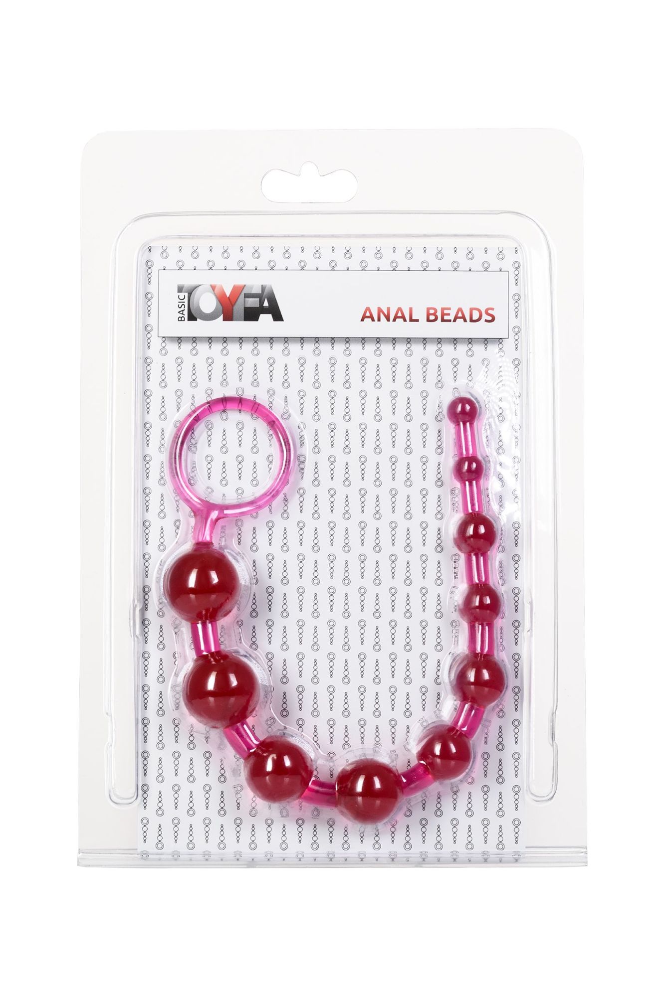 анальная цепочка toyfa, pvc, розовый, 30 см в СПб