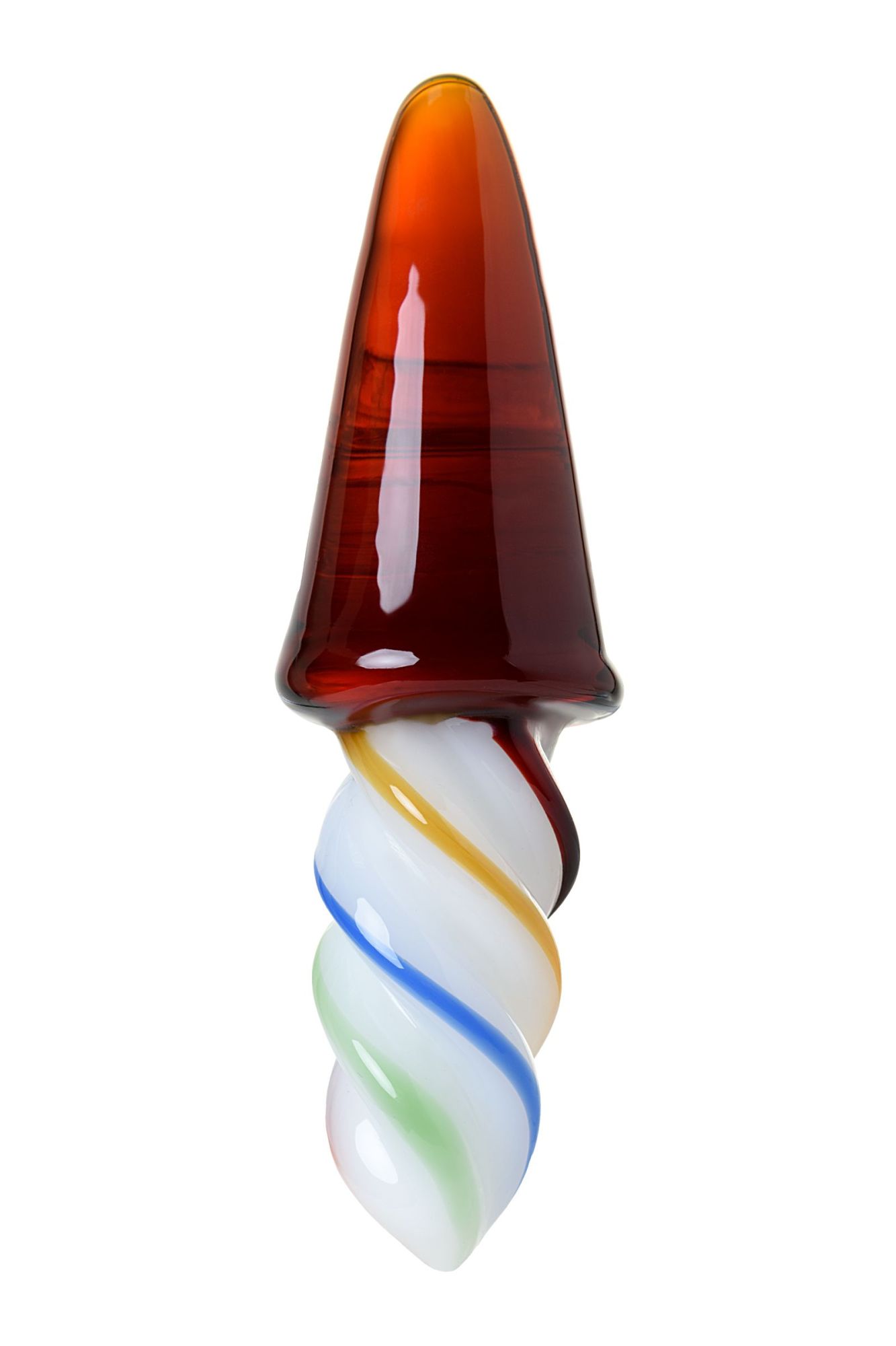 двусторонний фаллоимитатор sexus glass, стекло, коричневый, 16 см в СПб