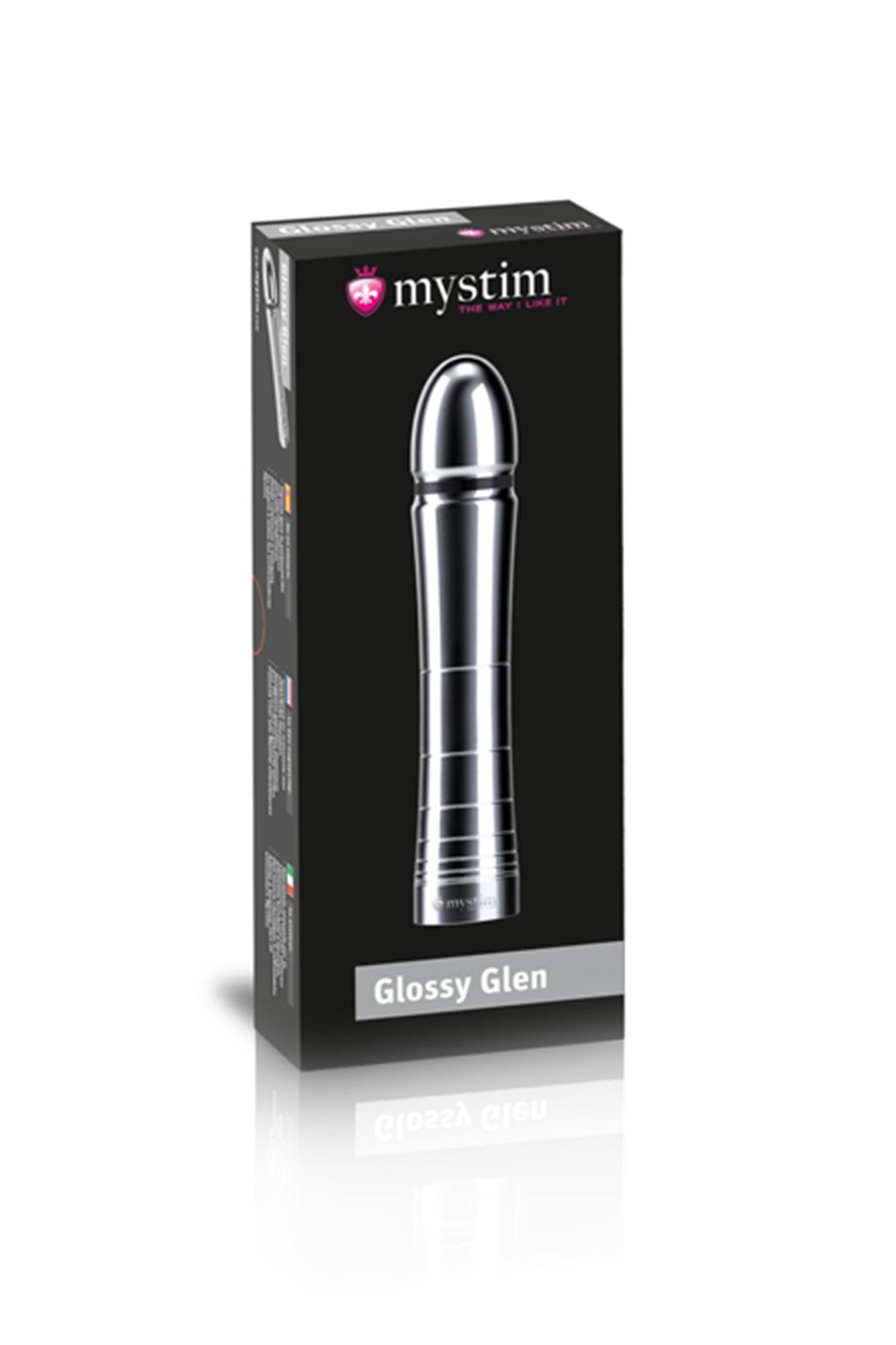 фаллоимитатор mystim glossy glen, электростимуляция, хирургическая сталь, серебряный, 14 см в СПб