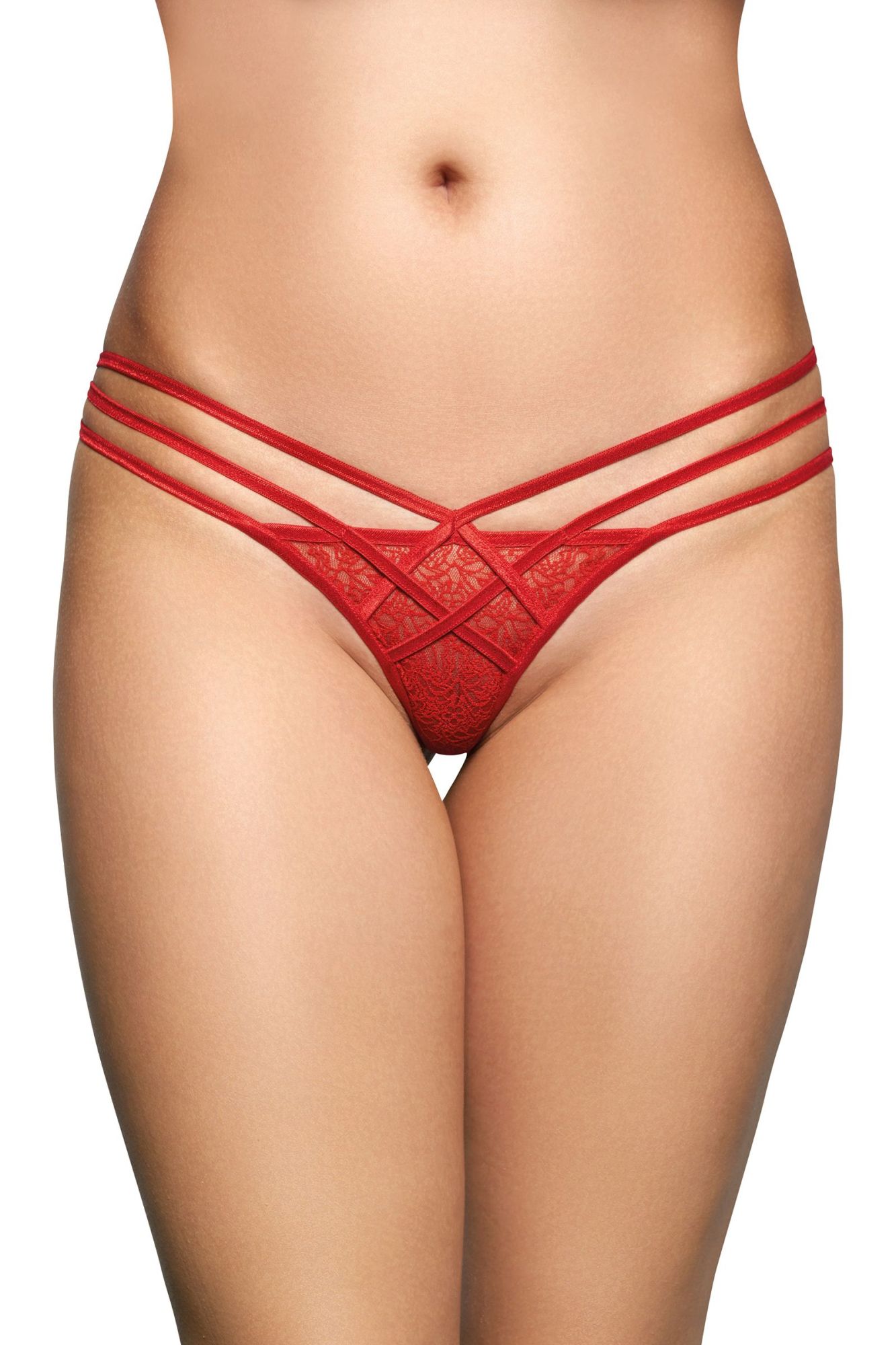 Эротическое стринги с геометрическим узором softline collection, красный, m/l в СПб