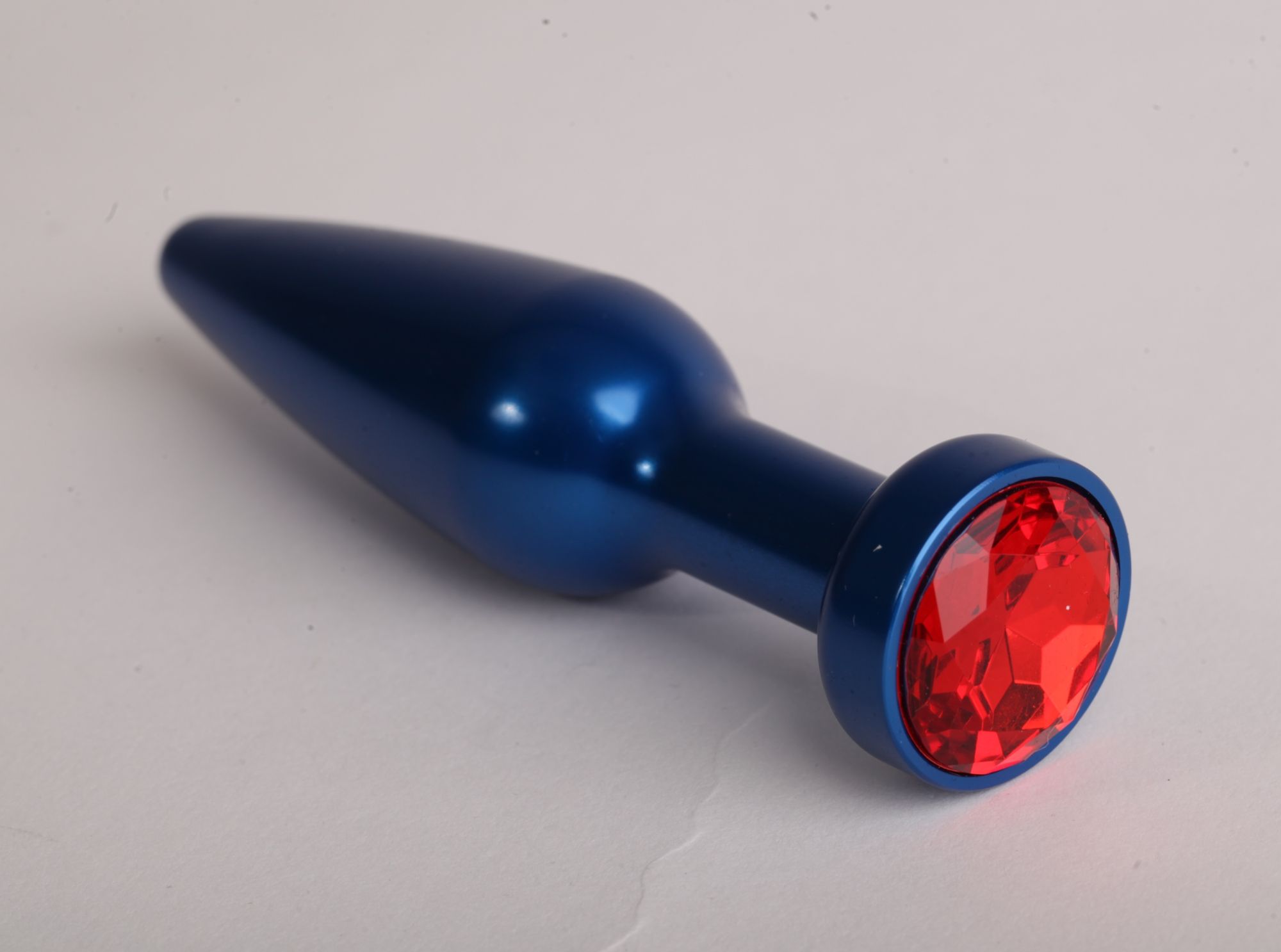 анальная пробка металл 11,2х2,9см  синяя с красным 47197-1-mm в СПб