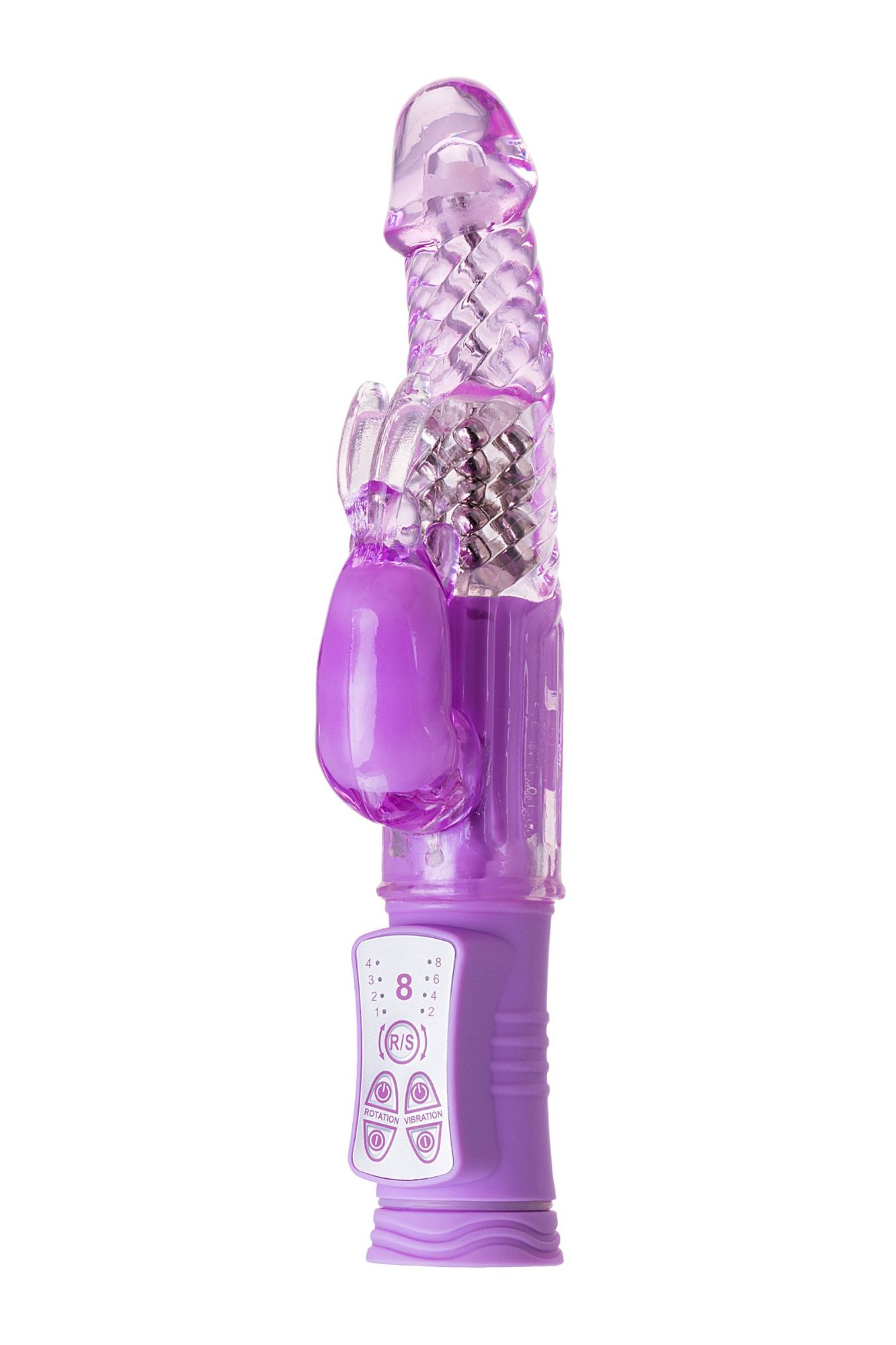вибратор с клиторальным стимулятором toyfa a-toys high-tech fantasy, tpe, фиолетовый, 22, 5 см в СПб