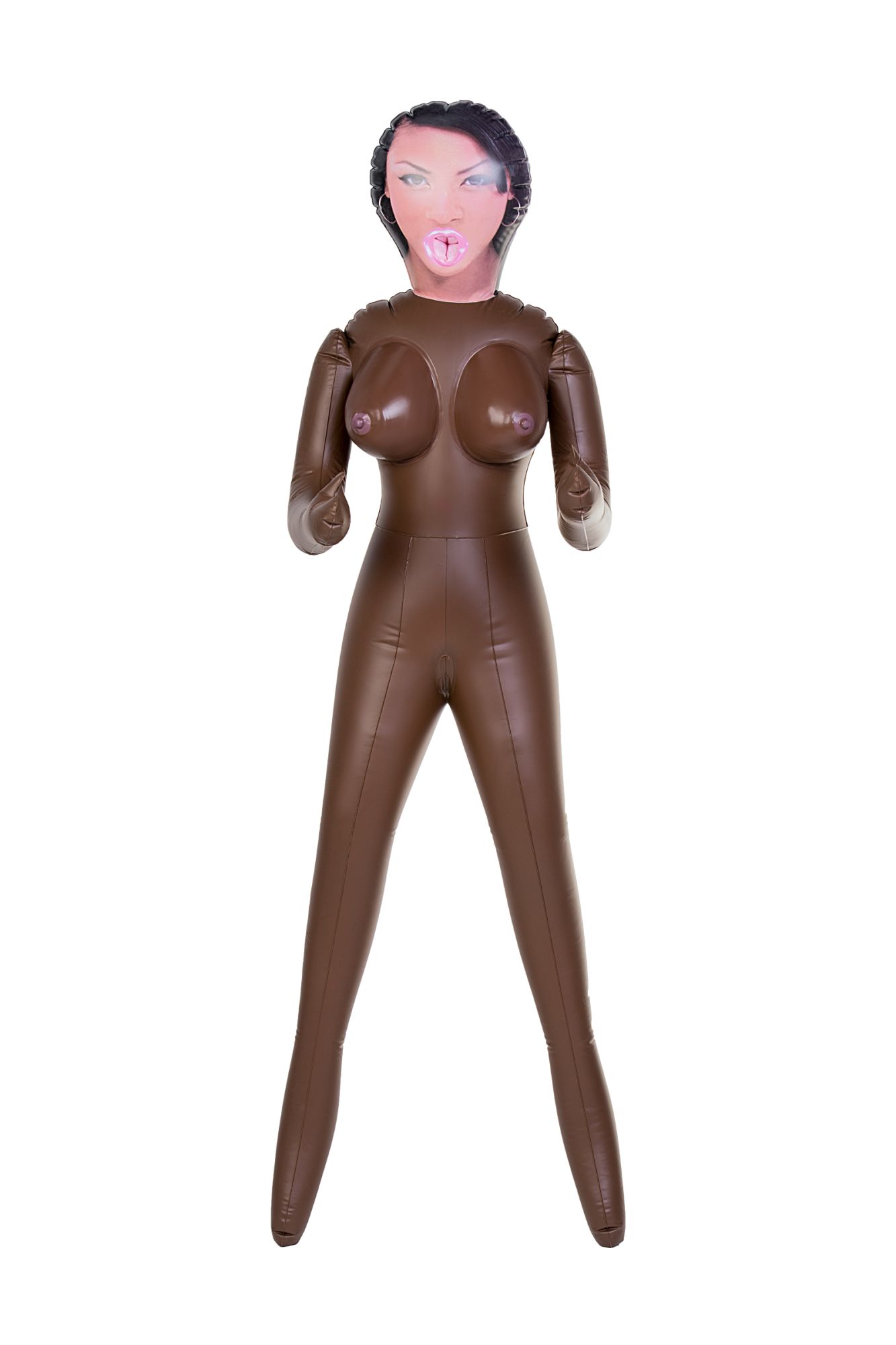 кукла надувная dolls-x by toyfa michelle, негритянка, с тремя отверстиями, 160 см в СПб