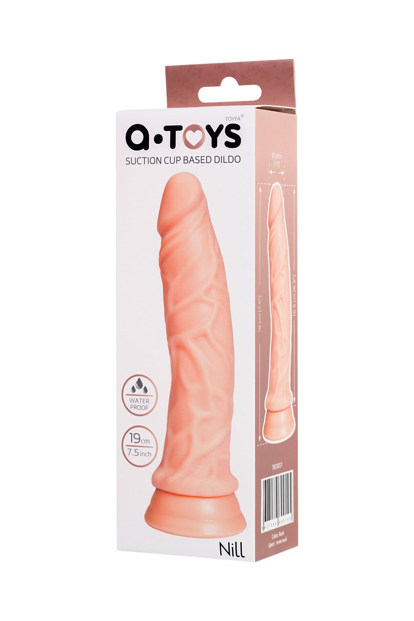 реалистичный фаллоимитатор toyfa  a-toys nill, tpe, телесный, 19 см в СПб