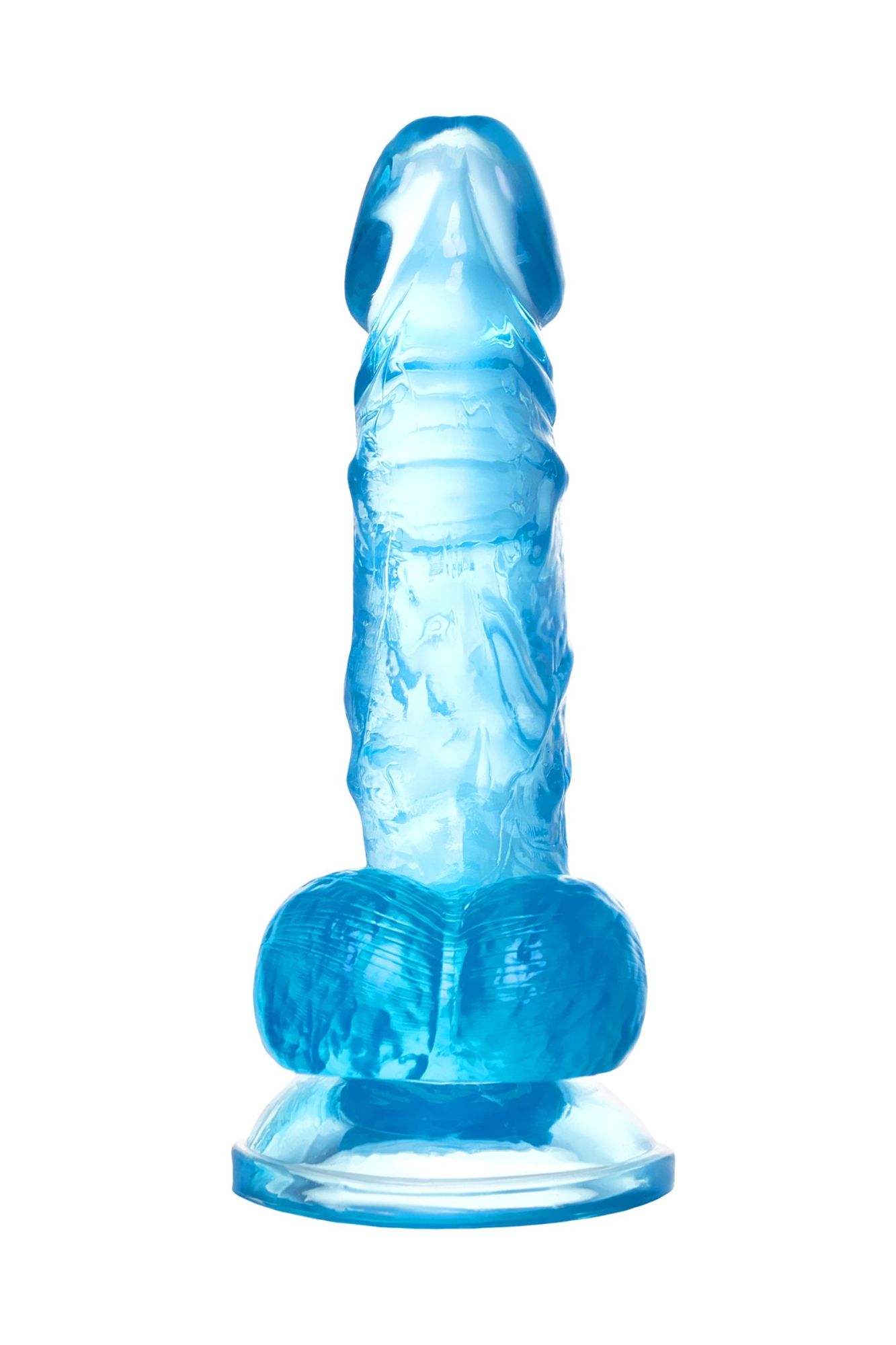 реалистичный фаллоимитатор a-toys by toyfa indy, tpe, голубой, 15,8 см в СПб