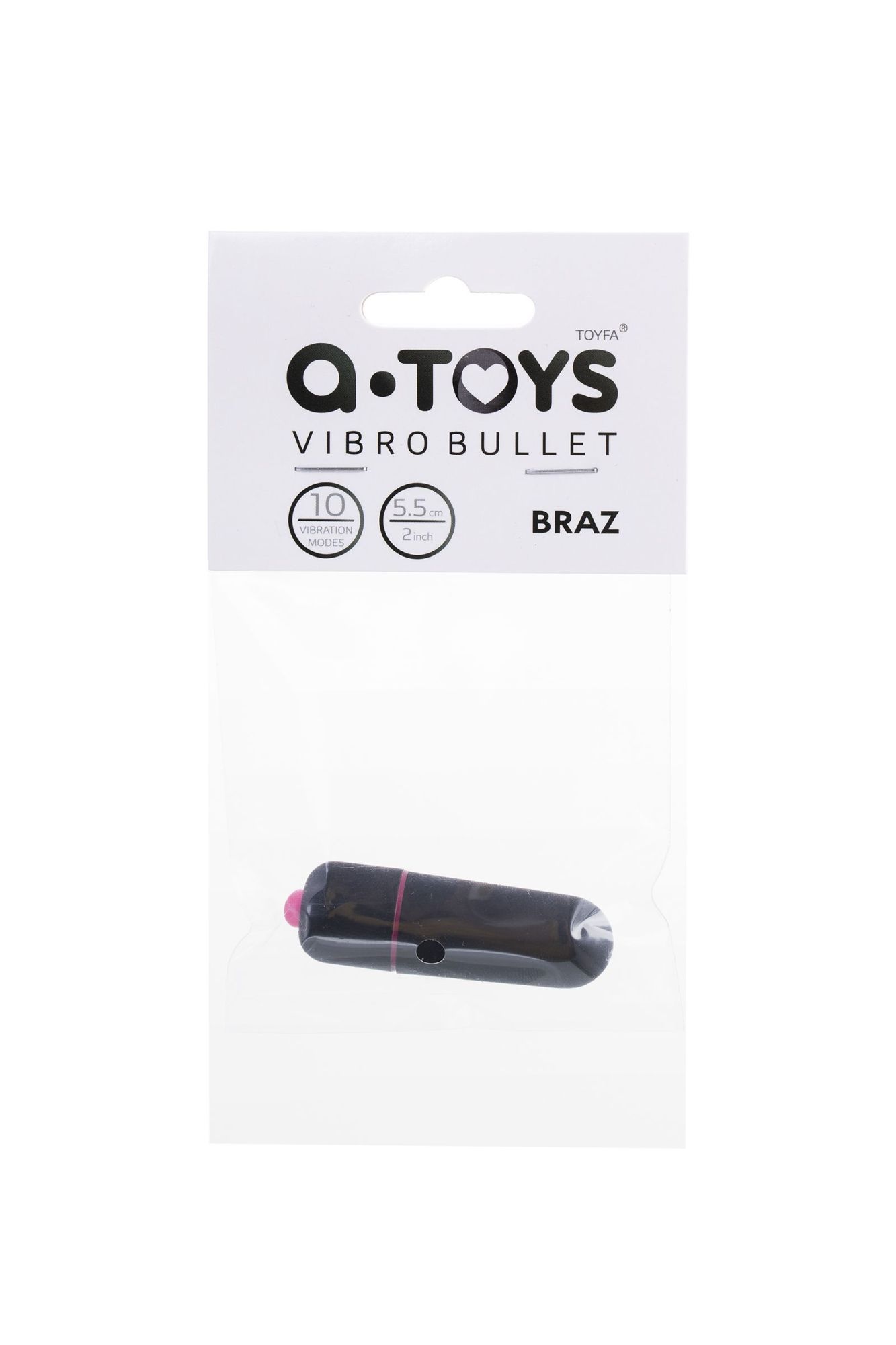 вибропуля a-toys braz abs пластик, черный, 5,5 см, ø 1,7 см в СПб