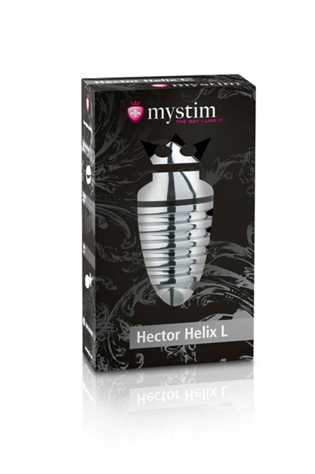 анальная пробка mystim hector helix l, электростимуляция, хирургическая сталь, серебряная, 11,5 см, в СПб
