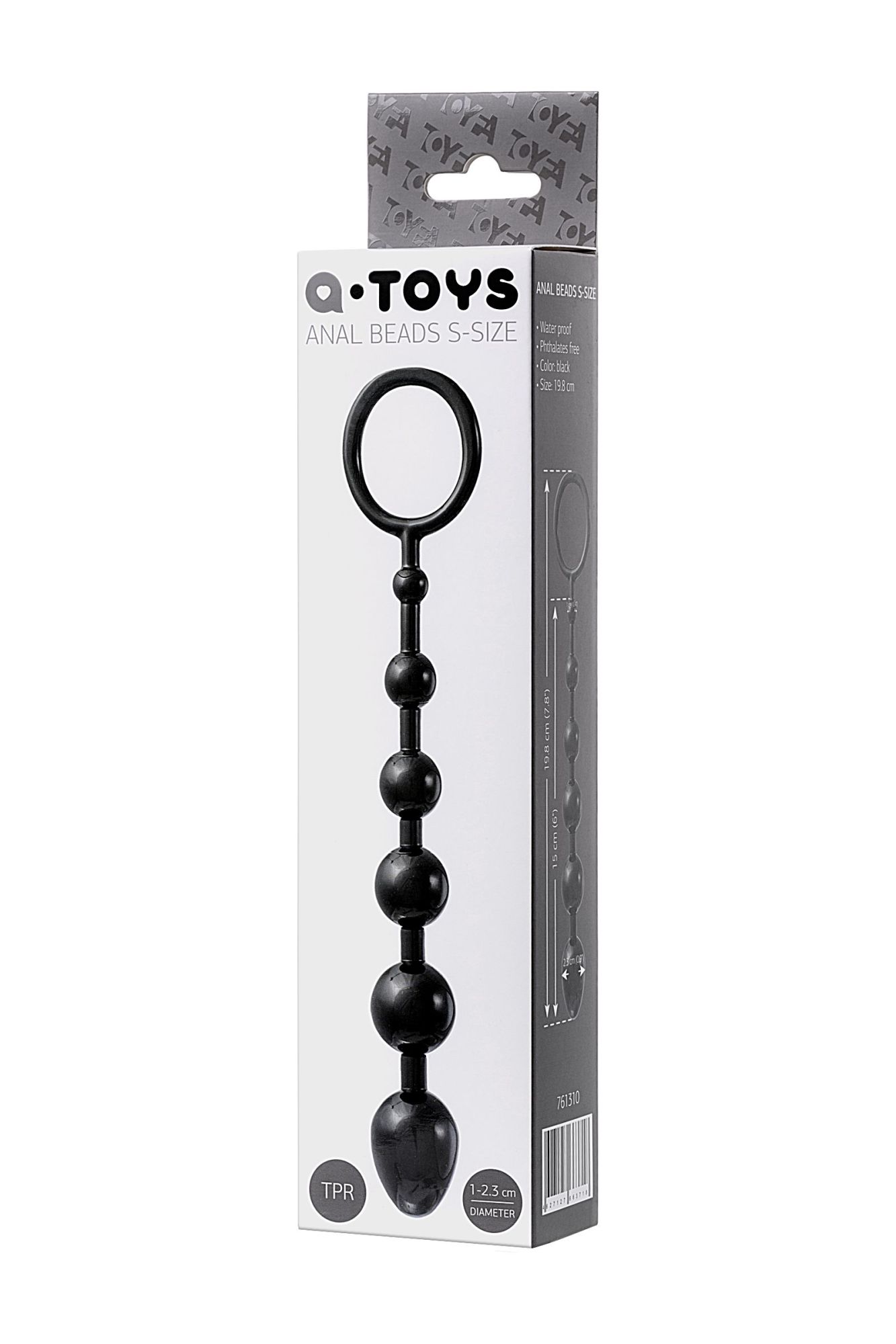 анальная цепочка toyfa a-toys s, tpe, черный, 19,8см в СПб