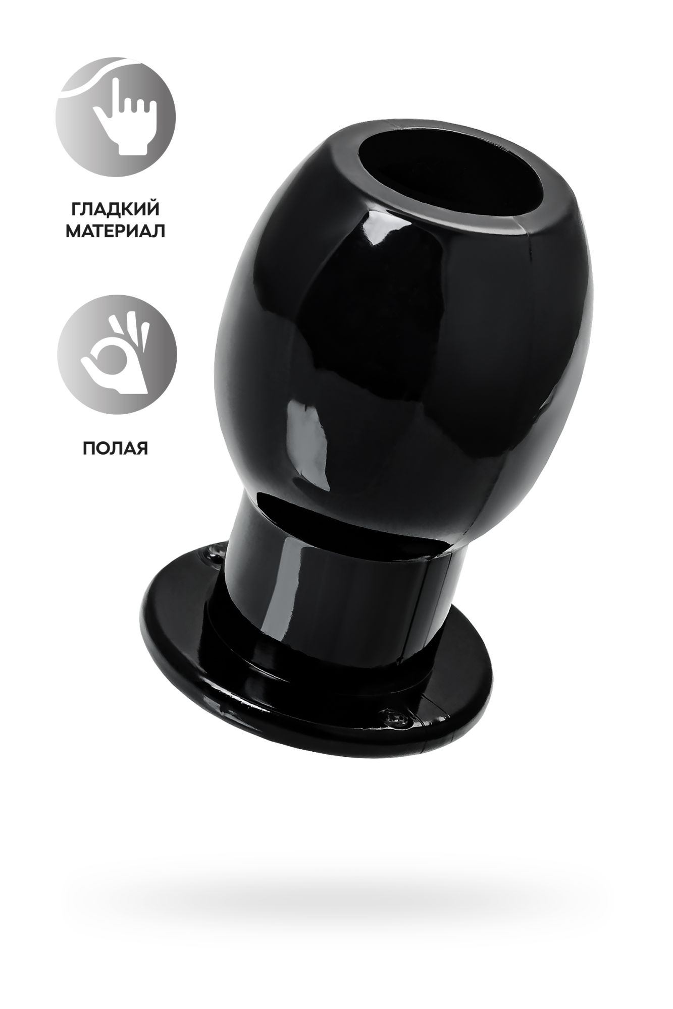 анальная втулка toyfa basic l, tpe, чёрная, 7,5 см в СПб