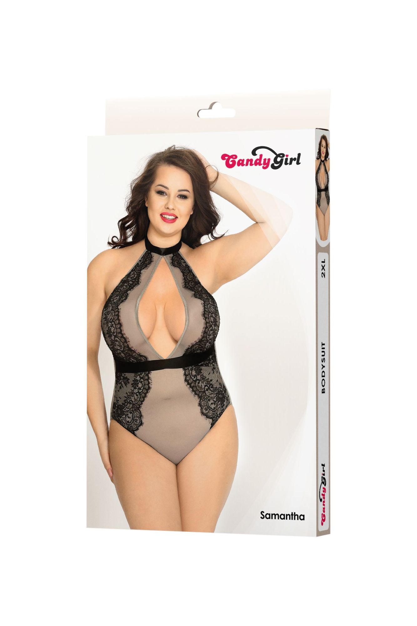 Эротическое боди candy girl samantha, серое, 2xl в СПб