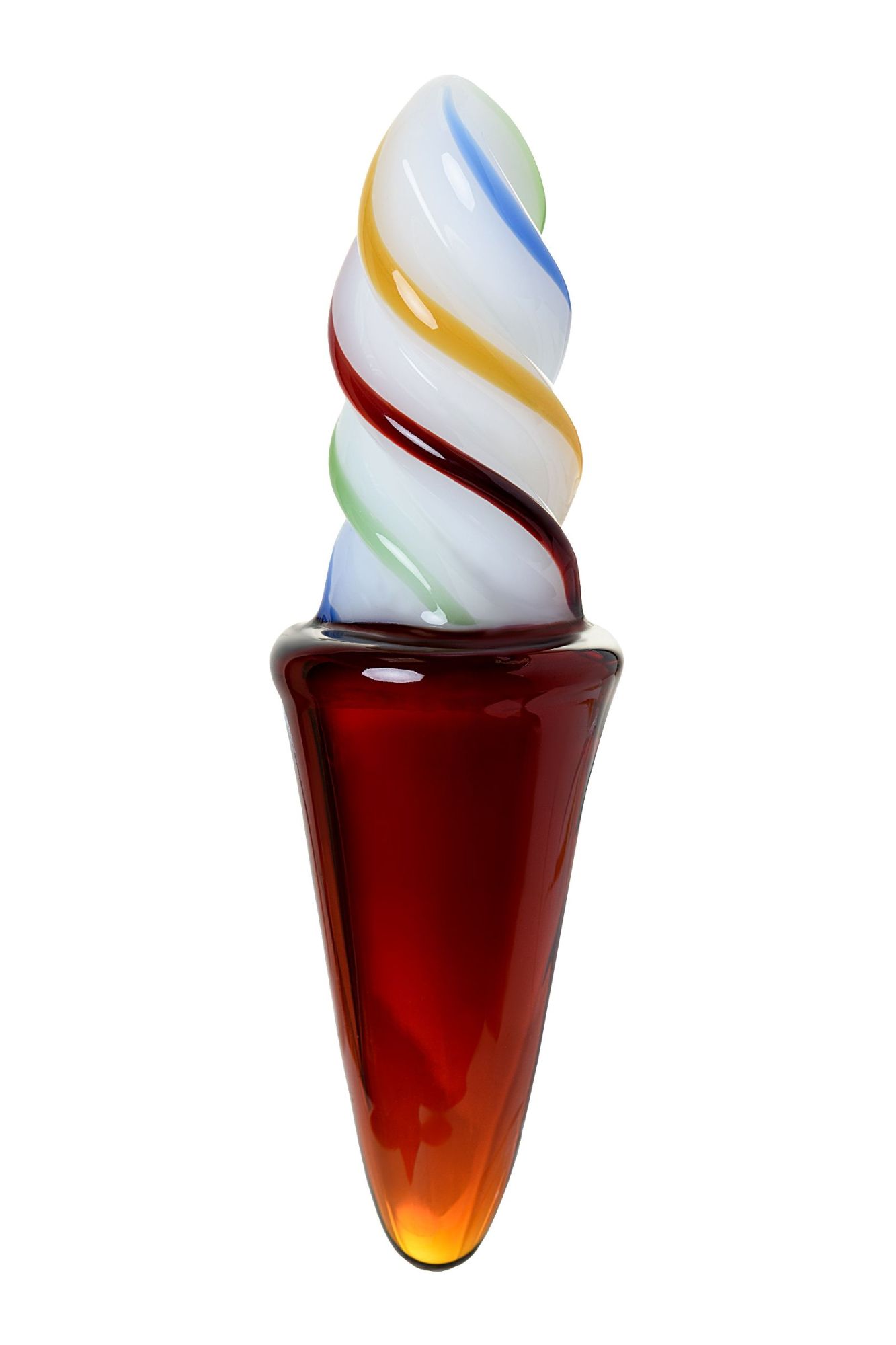 двусторонний фаллоимитатор sexus glass, стекло, коричневый, 16 см в СПб