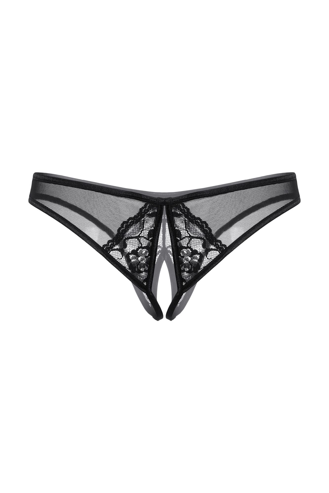 Эротическое трусики открытые с украшениями softline collection, черный, s/m в СПб