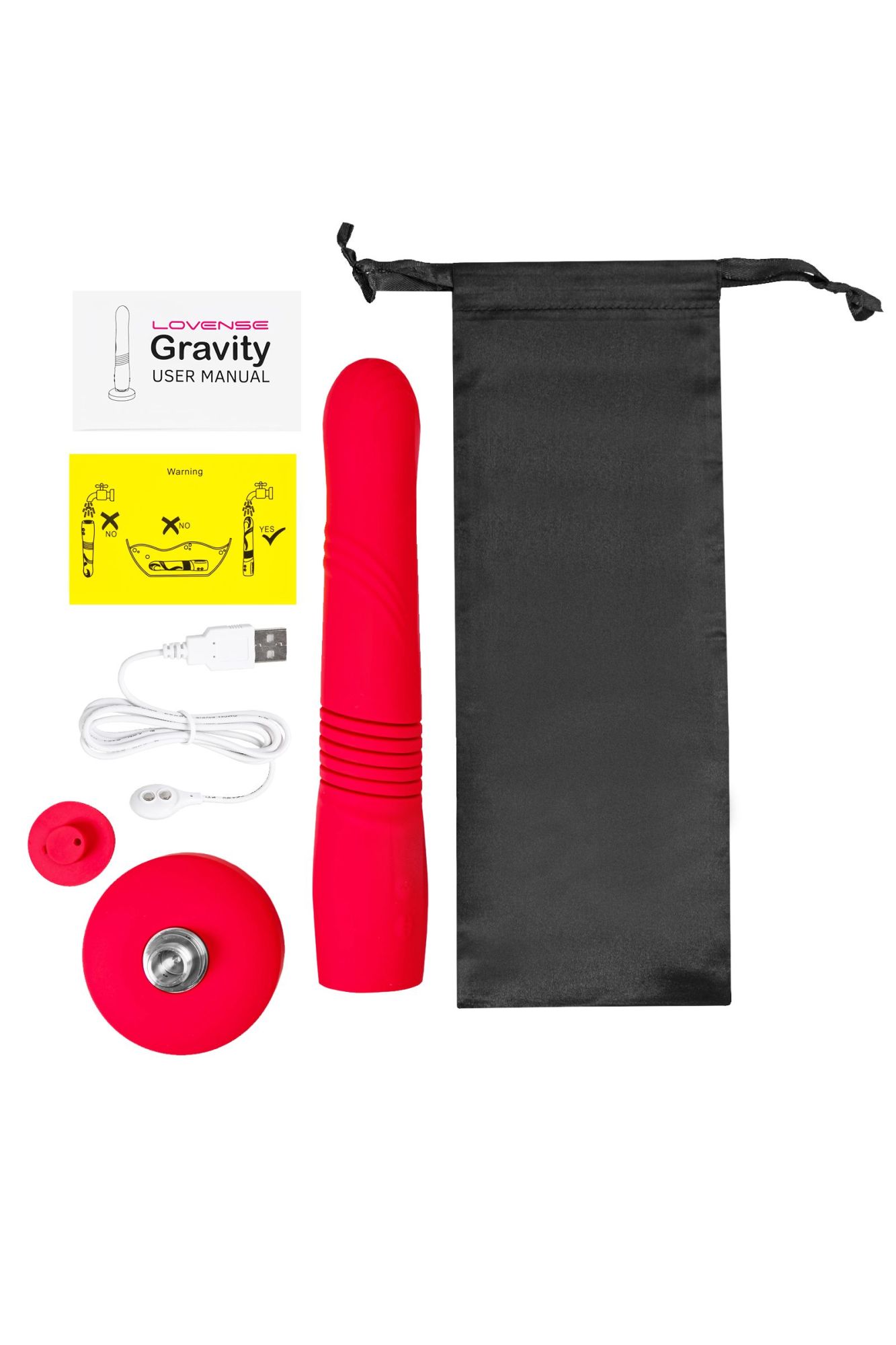 пульсатор gravity lovense tpe, красный, силикон, 25,9 см в СПб
