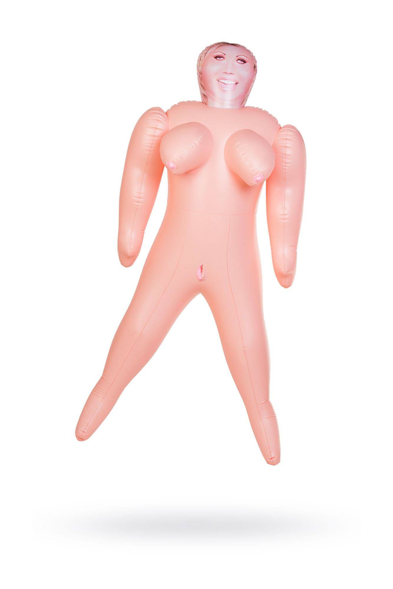 кукла надувная dolls-x by toyfa isabella, толстушка, с двумя отверстиями, блондинка, 160 см в СПб