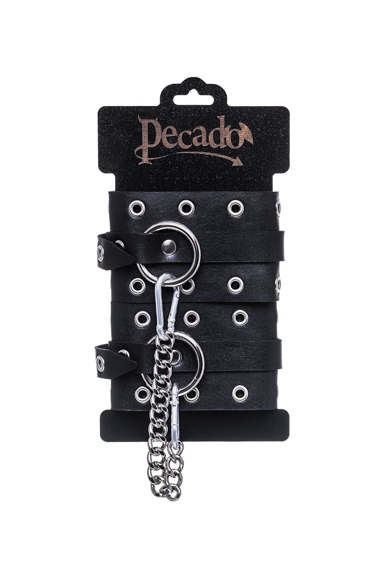 оковы pecado bdsm, однослойные с люверсами, натуральная кожа, черные в СПб