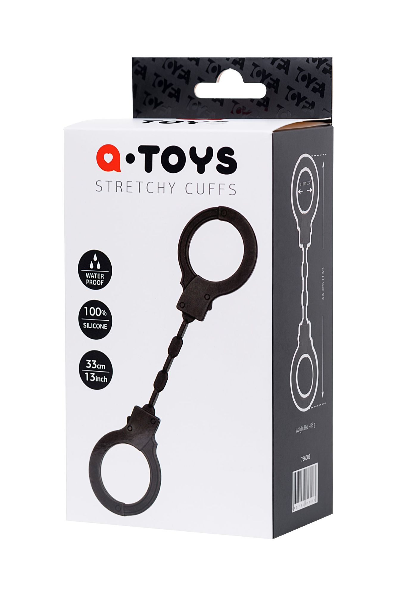 силиконовые наручники a-toys by toyfa, силикон, черные, 33 см в СПб