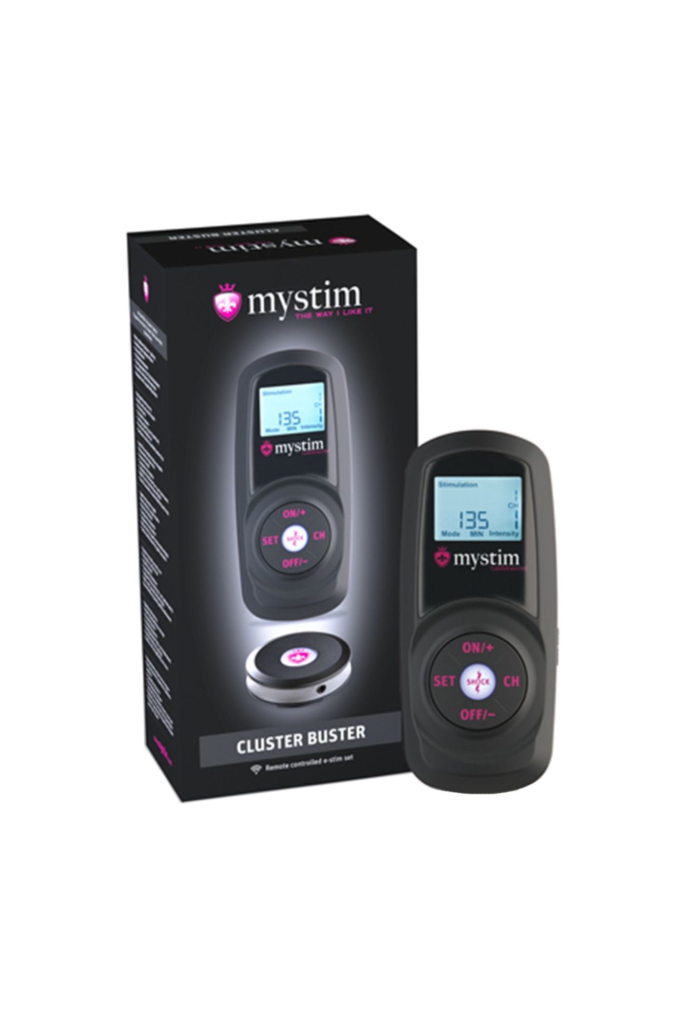 источник импульсов mystim cluster buster, пульт ду, digital, 12 программ, черный в СПб