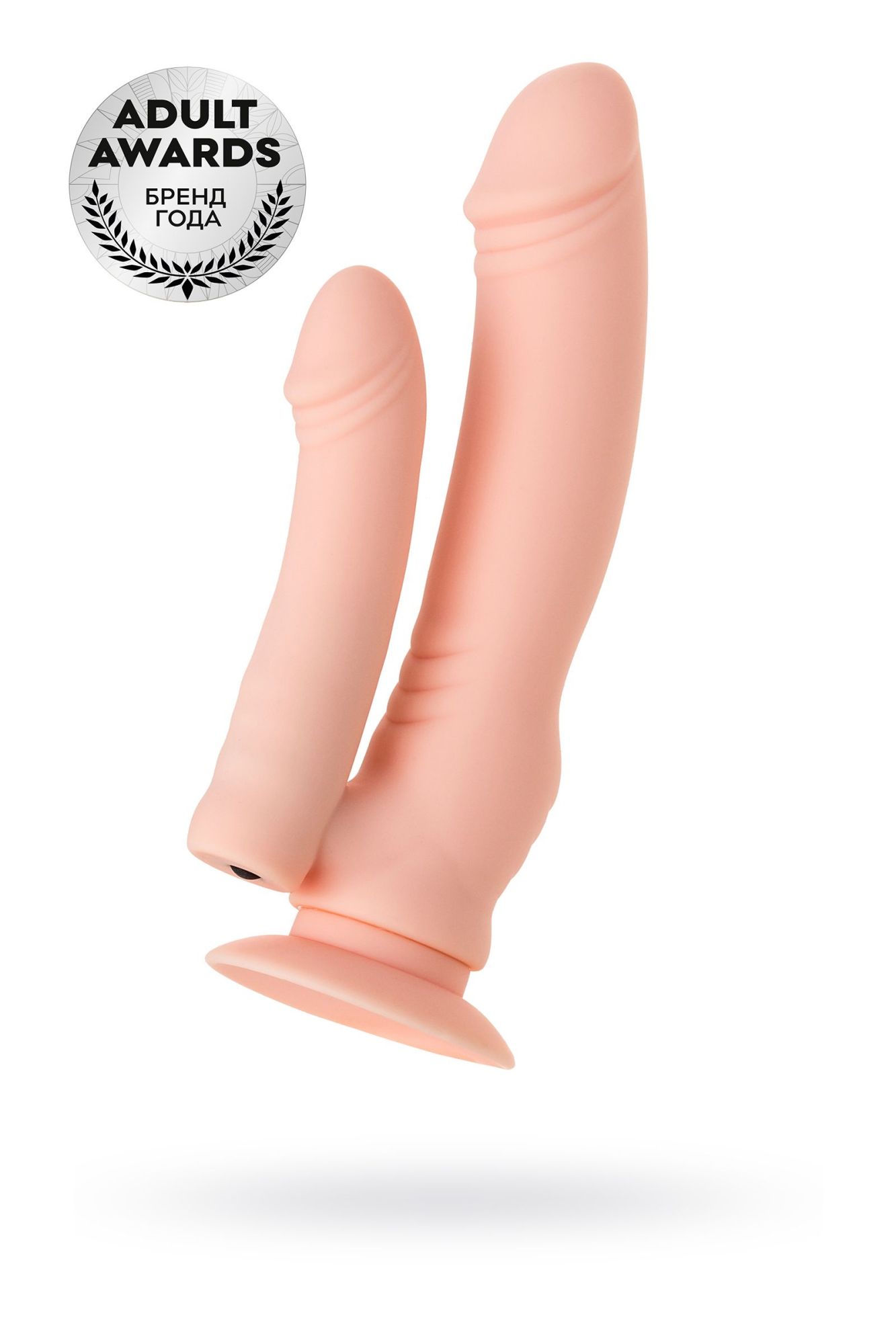 реалистичный фаллоимитатор a-toys by toyfa twint, силикон, телесный, 19,5 см в СПб