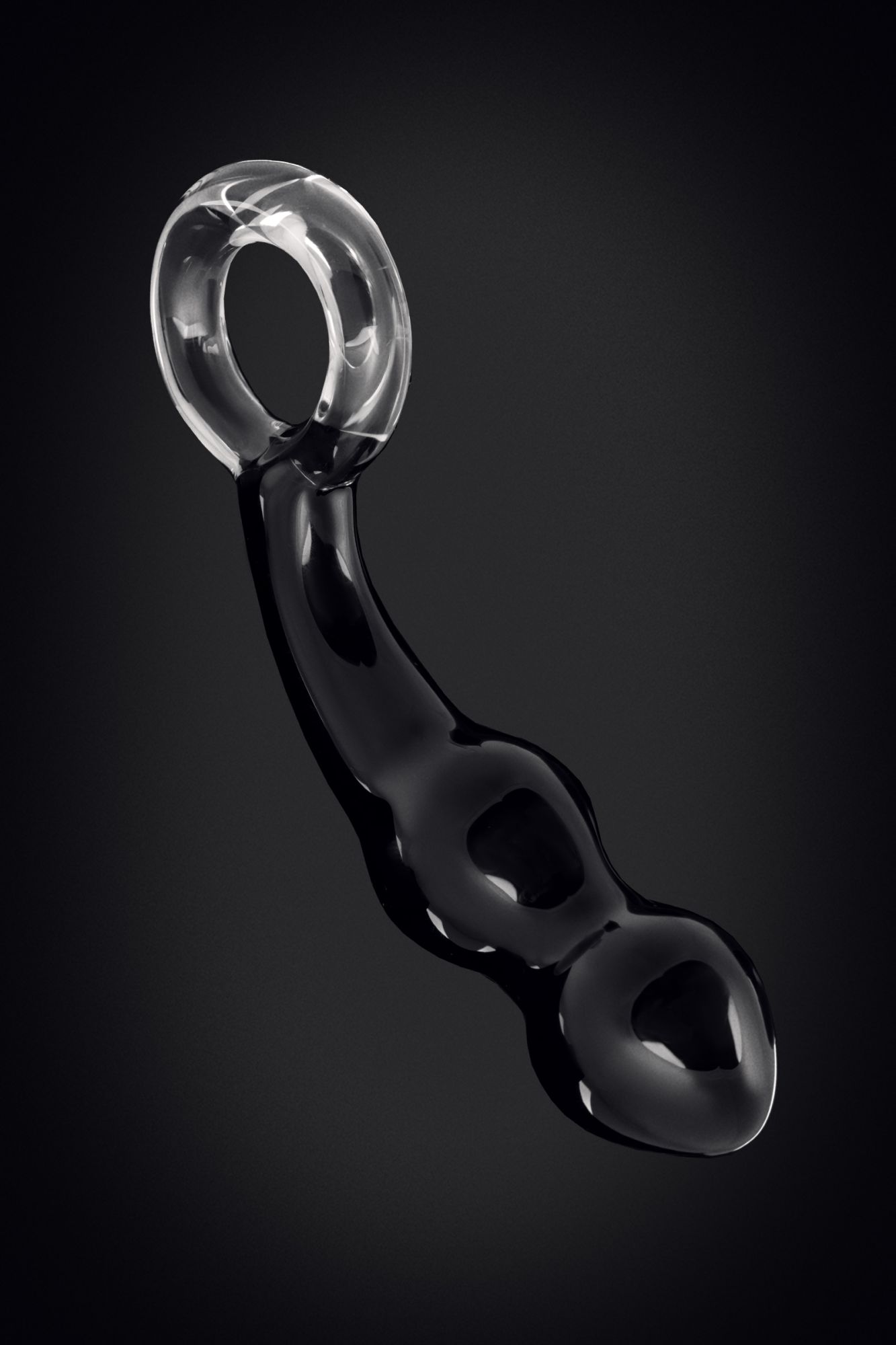 стимулятор простаты sexus glass, стекло, черный, 17 см в СПб