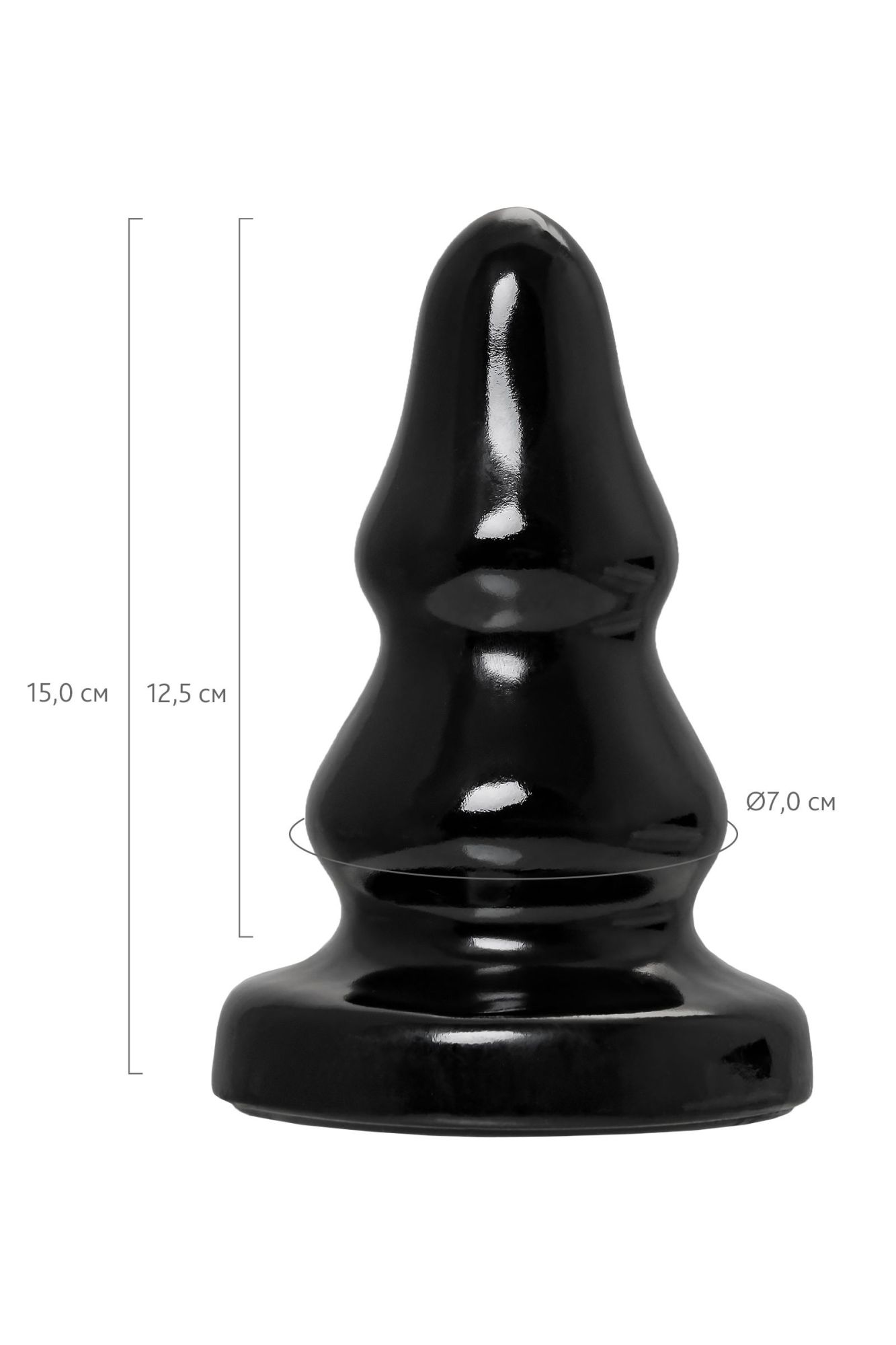 анальная втулка toyfa popo pleasure monoceros, pvc, черная, 15 см, ø 7 см в СПб