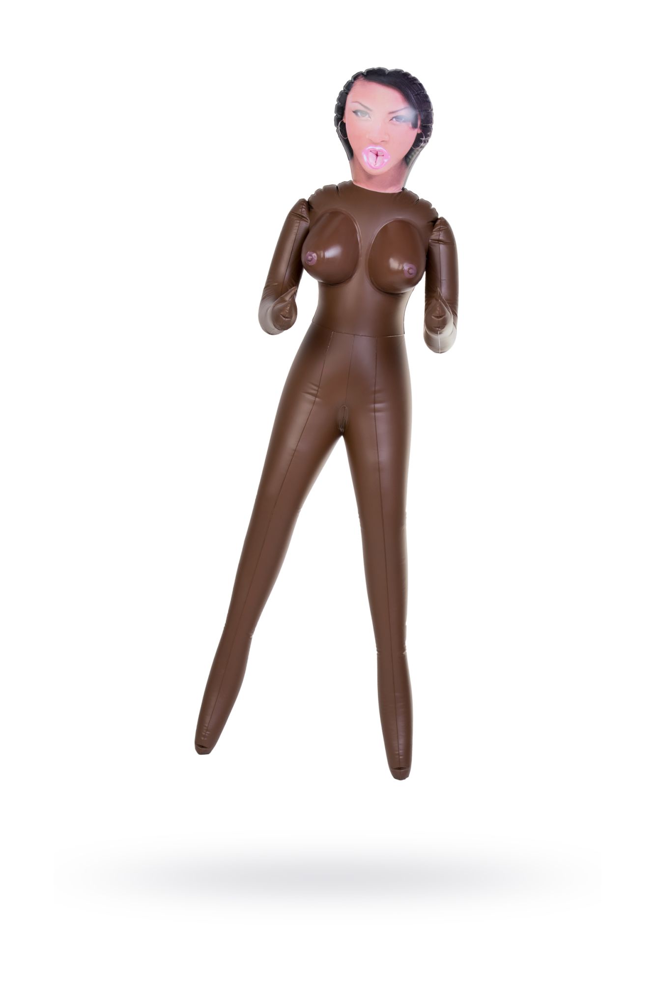 кукла надувная dolls-x by toyfa michelle, негритянка, с тремя отверстиями, 160 см в СПб
