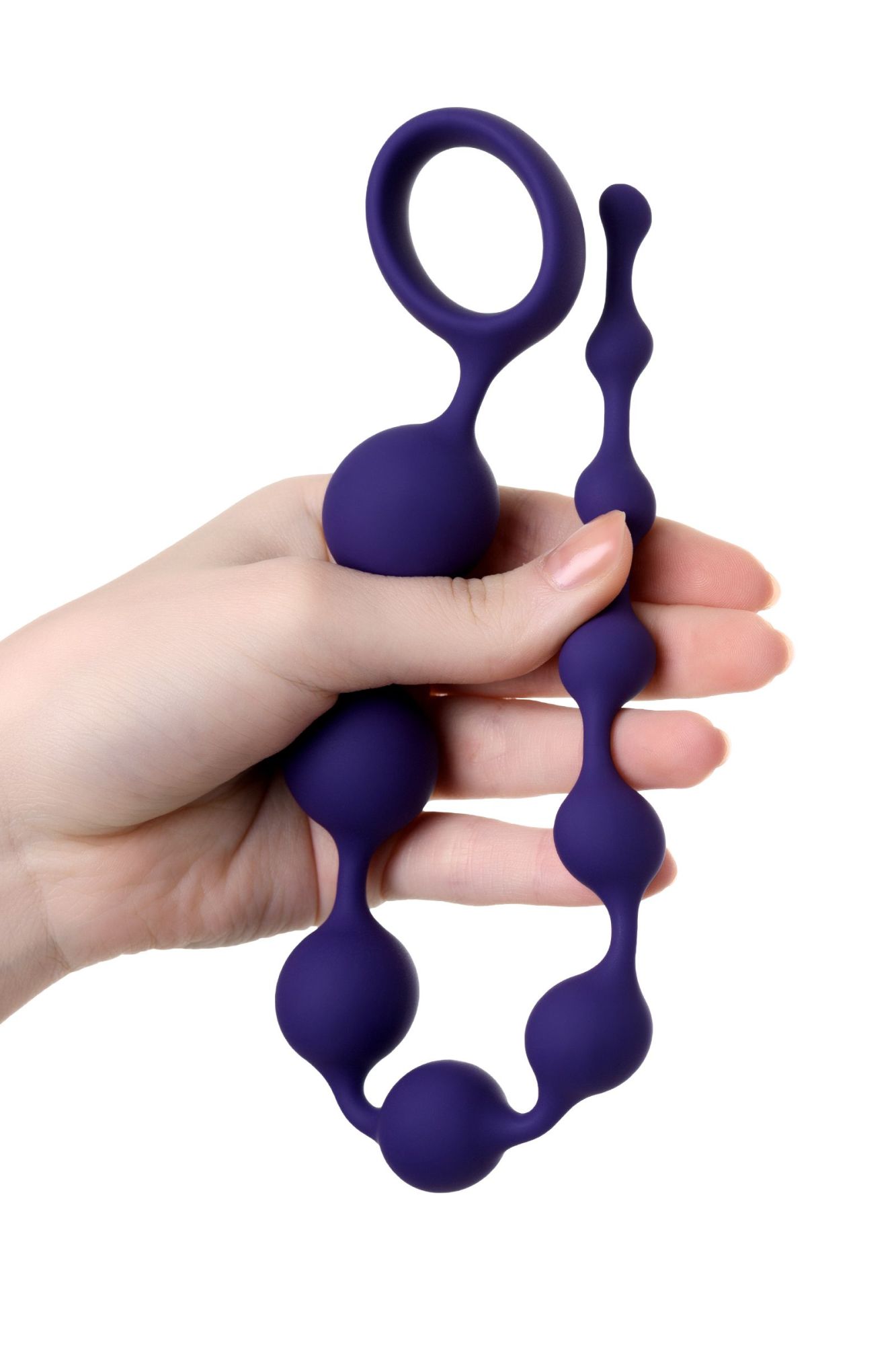 анальная цепочка todo by toyfa grape, силикон, фиолетовая, 35 см, ø 2,7 см в СПб