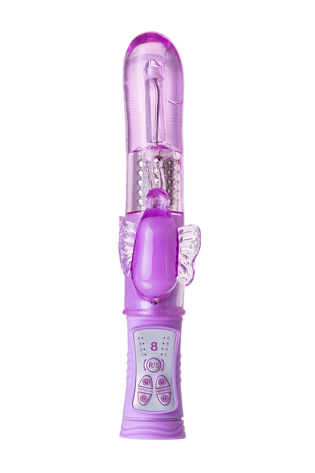вибратор с клиторальным стимулятором toyfa a-toys high-tech fantasy, tpe, фиолетовый, 22,4 см в СПб