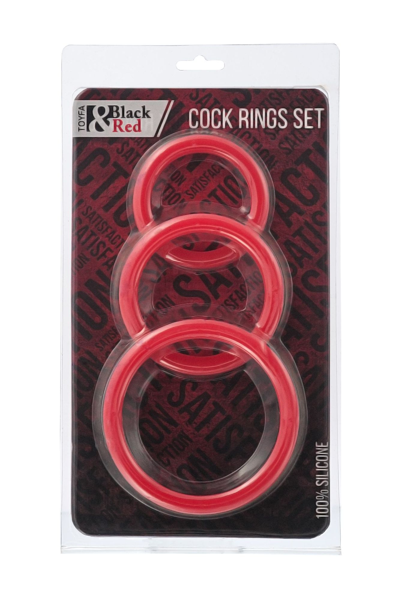 набор эрекционных колец black & red toyfa, силикон, красный в СПб