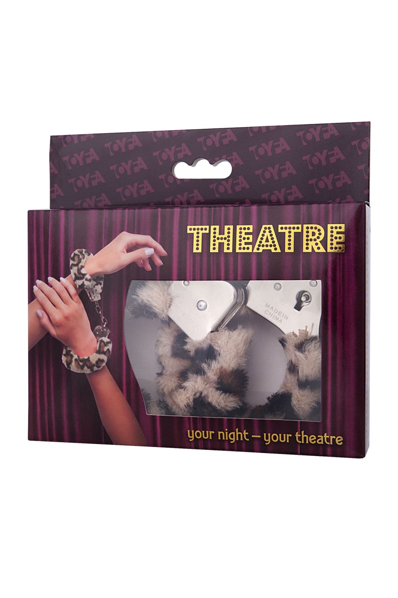 наручники toyfa theatre, меховые, леопардовые, 28 см в СПб