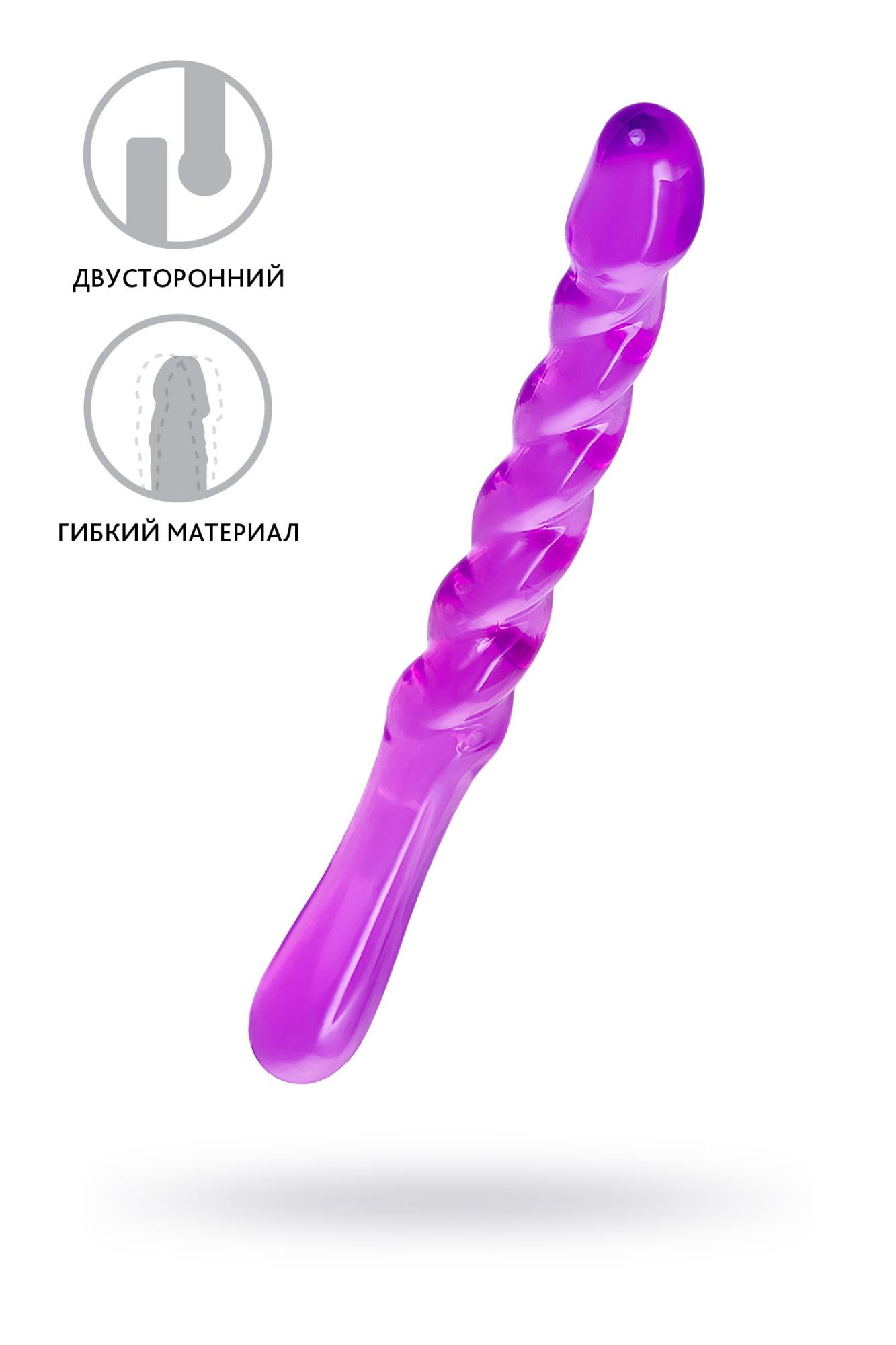 двусторонний фаллоимитатор a-toys by toyfa tanza, tpe, фиолетовый, 27,5 см в СПб