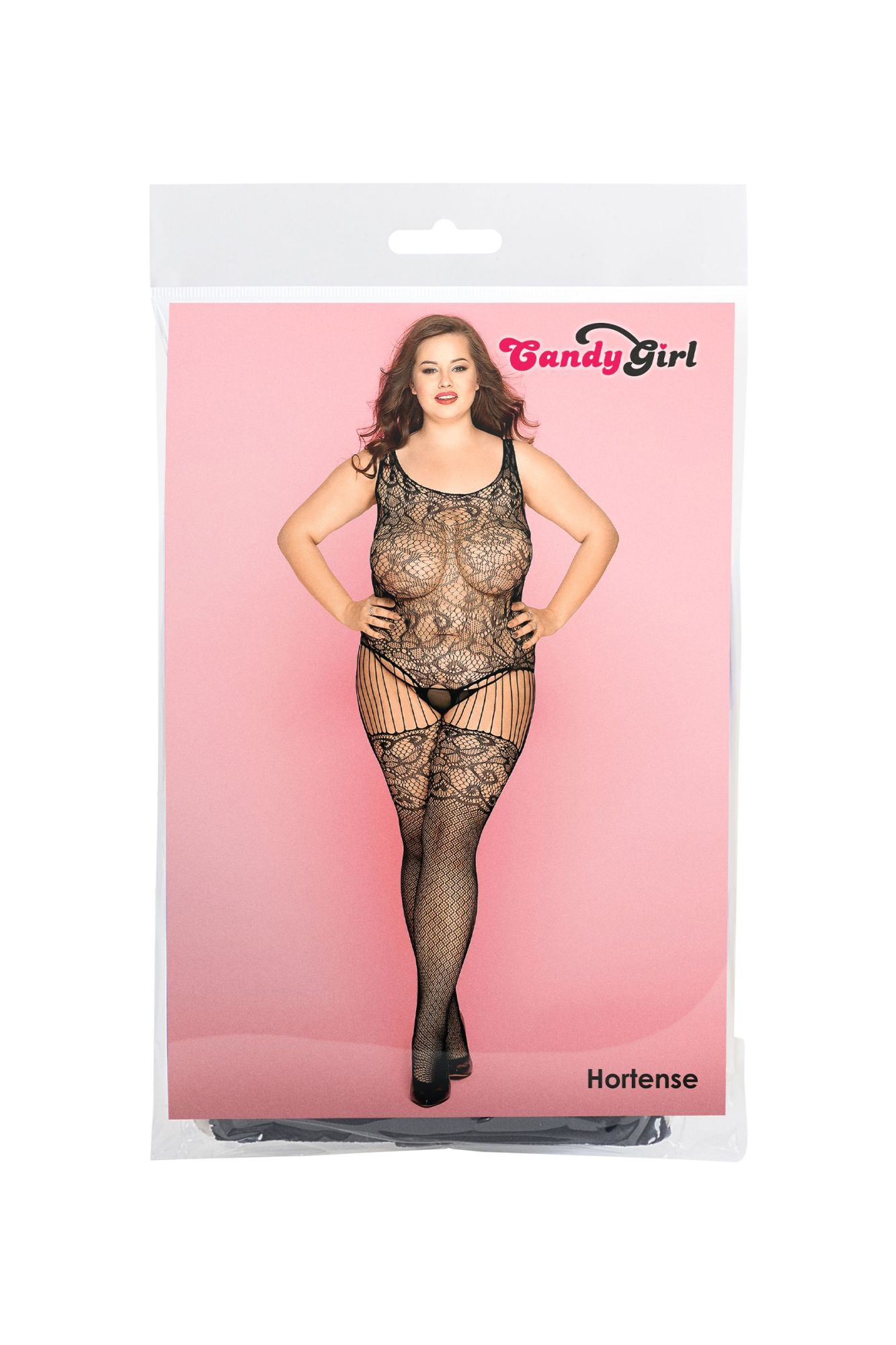 Эротическое костюм-сетка и стринги candy girl hortense черные, 2xl в СПб