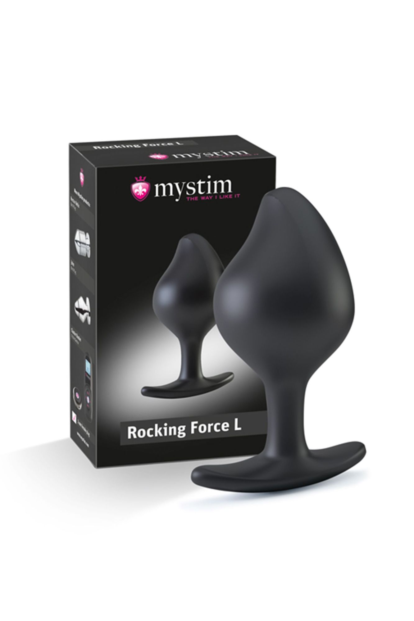 анальная пробка mystimrocking force l, электростимуляция, силикон, черная, ø 4,7 см в СПб